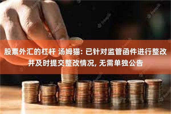 股票外汇的杠杆 汤姆猫: 已针对监管函件进行整改并及时提交整改情况, 无需单独公告