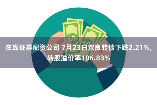 在线证券配资公司 7月23日双良转债下跌2.21%，转股溢价率106.83%