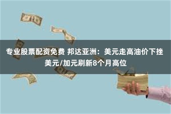 专业股票配资免费 邦达亚洲：美元走高油价下挫 美元/加元刷新8个月高位