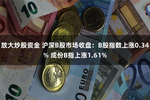 放大炒股资金 沪深B股市场收盘：B股指数上涨0.34% 成份B指上涨1.61%